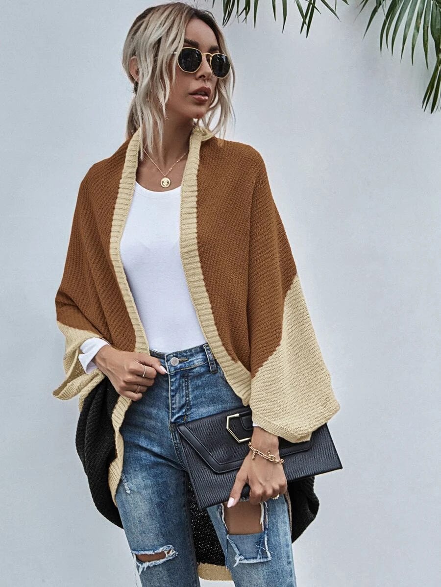 womens clothing 2022 American women's sweaters winter new loose knit cardigan languid lazy wind pocket long sweater coat