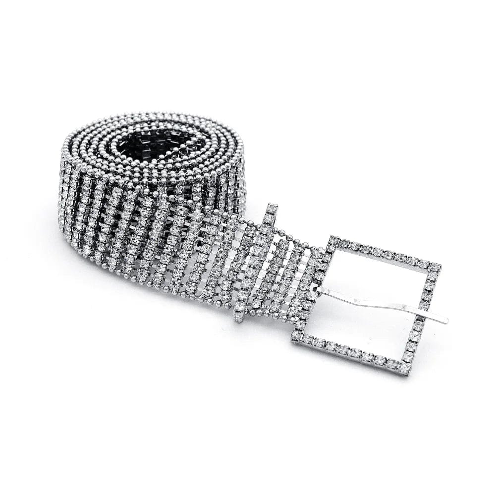 WS-J045 Rhinestone Square Buckle Belt  Women's Wear Accessories Wedding Banquet Waist Chain