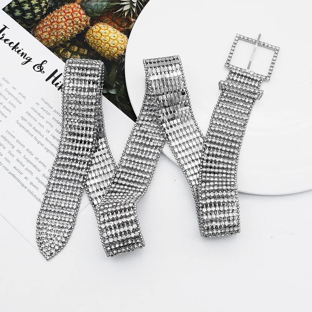 WS-J045 Rhinestone Square Buckle Belt  Women's Wear Accessories Wedding Banquet Waist Chain