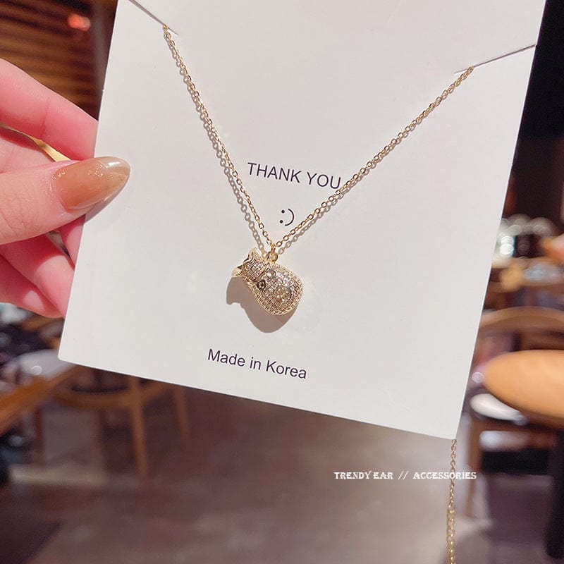 X382 New Titanium Steel Necklace Women's Ornament Clavicle Chain Lucky Money Bag  Rose Gold Pendant Necklace