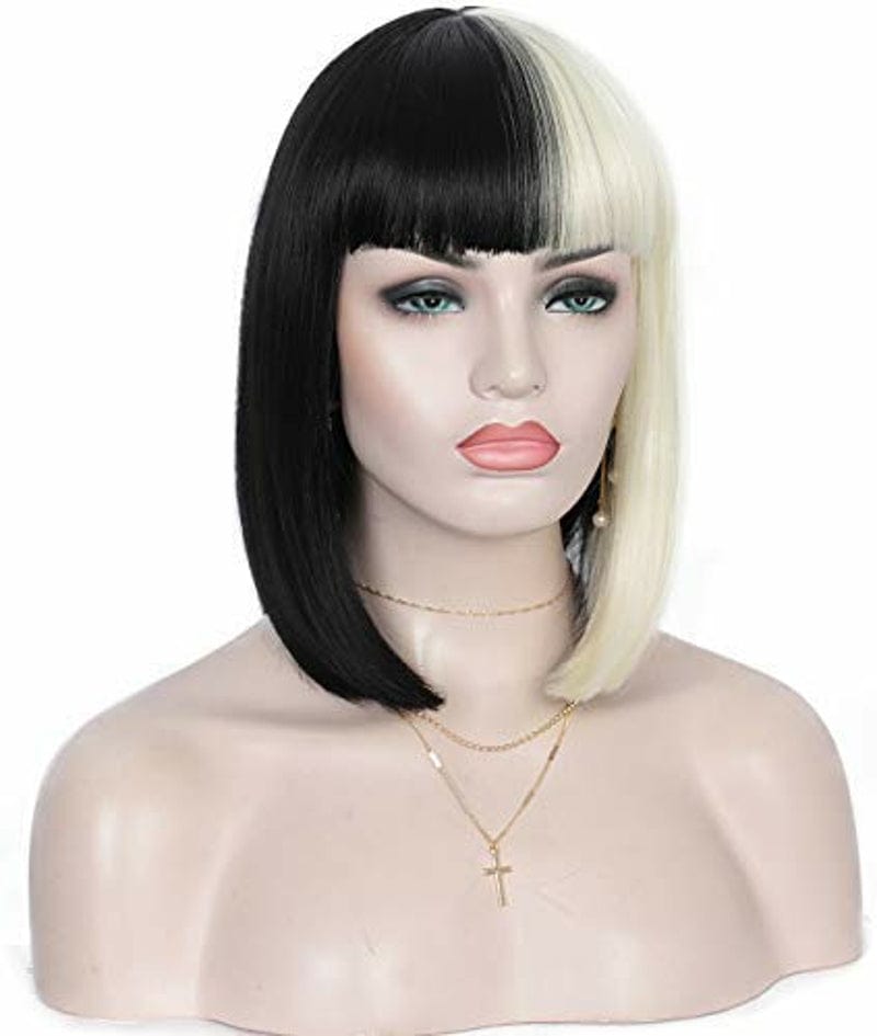 Xianniao Amazon New Style Short Black Straight Bob Wigs with Bangs Synthetic Wig for Black Women Party Daily Use Shoulder Length