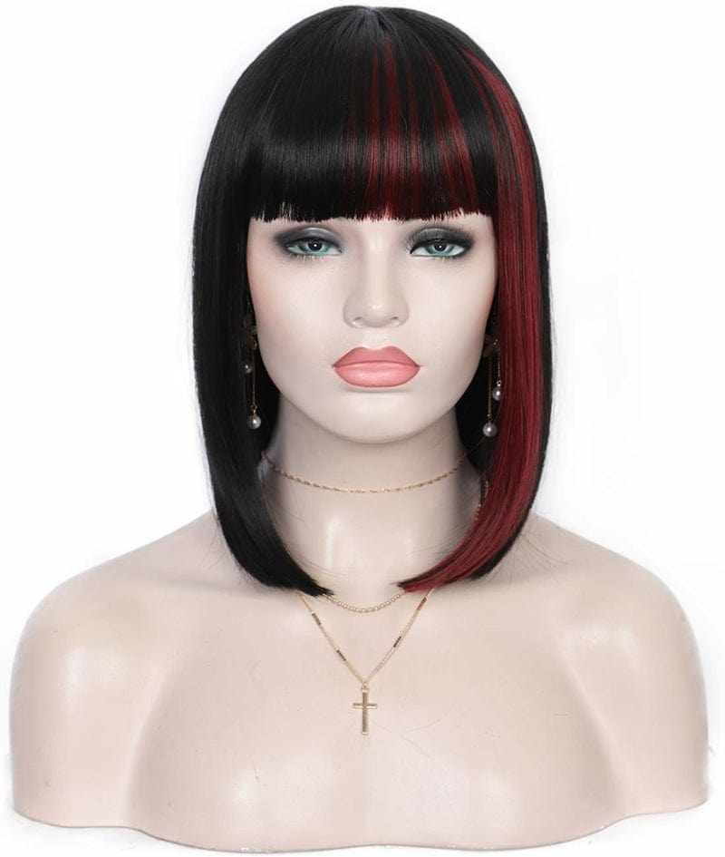 Xianniao Amazon New Style Short Black Straight Bob Wigs with Bangs Synthetic Wig for Black Women Party Daily Use Shoulder Length