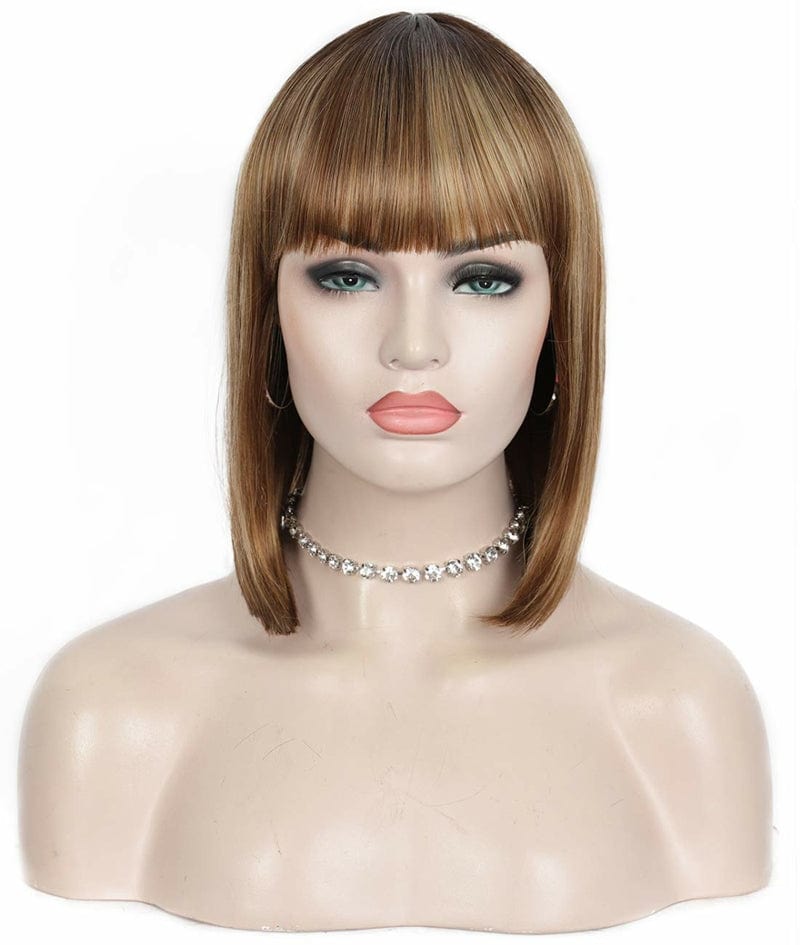 Xianniao Amazon New Style Short Black Straight Bob Wigs with Bangs Synthetic Wig for Black Women Party Daily Use Shoulder Length