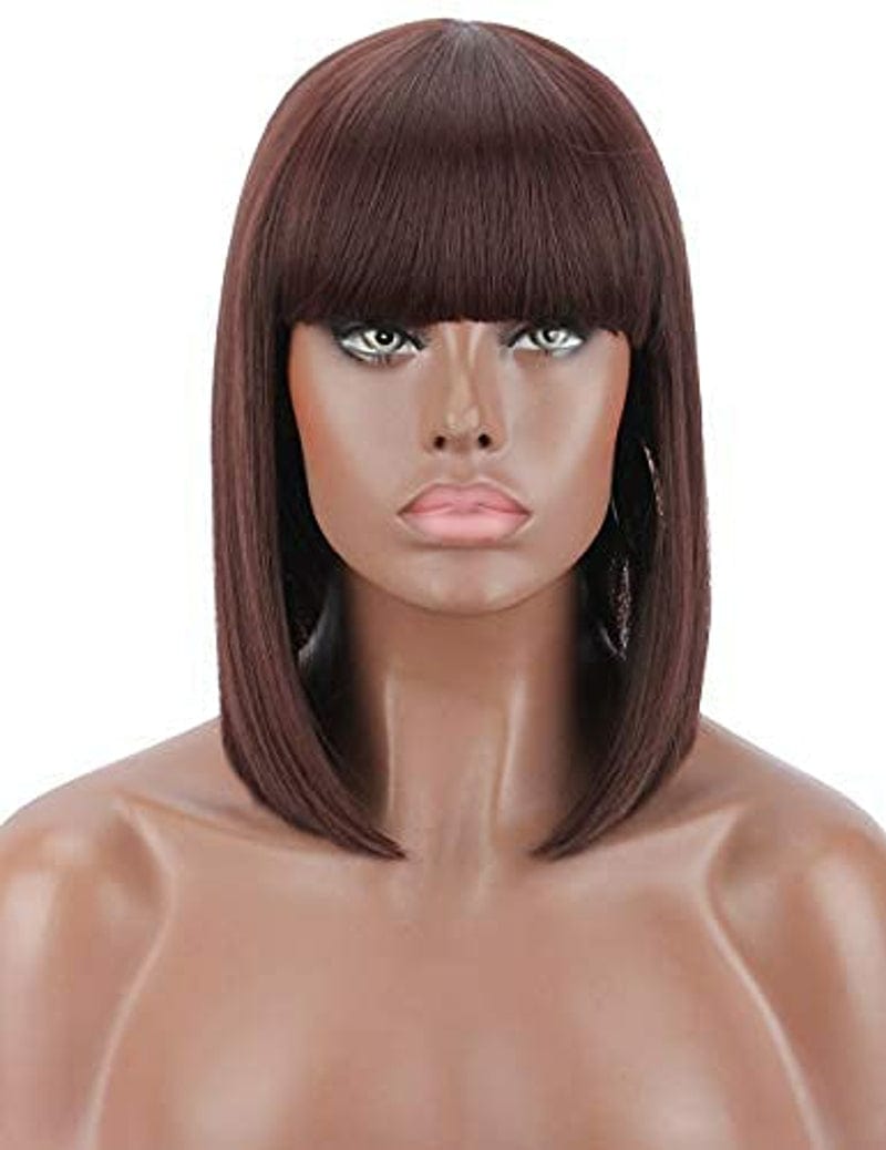 Xianniao Amazon New Style Short Black Straight Bob Wigs with Bangs Synthetic Wig for Black Women Party Daily Use Shoulder Length