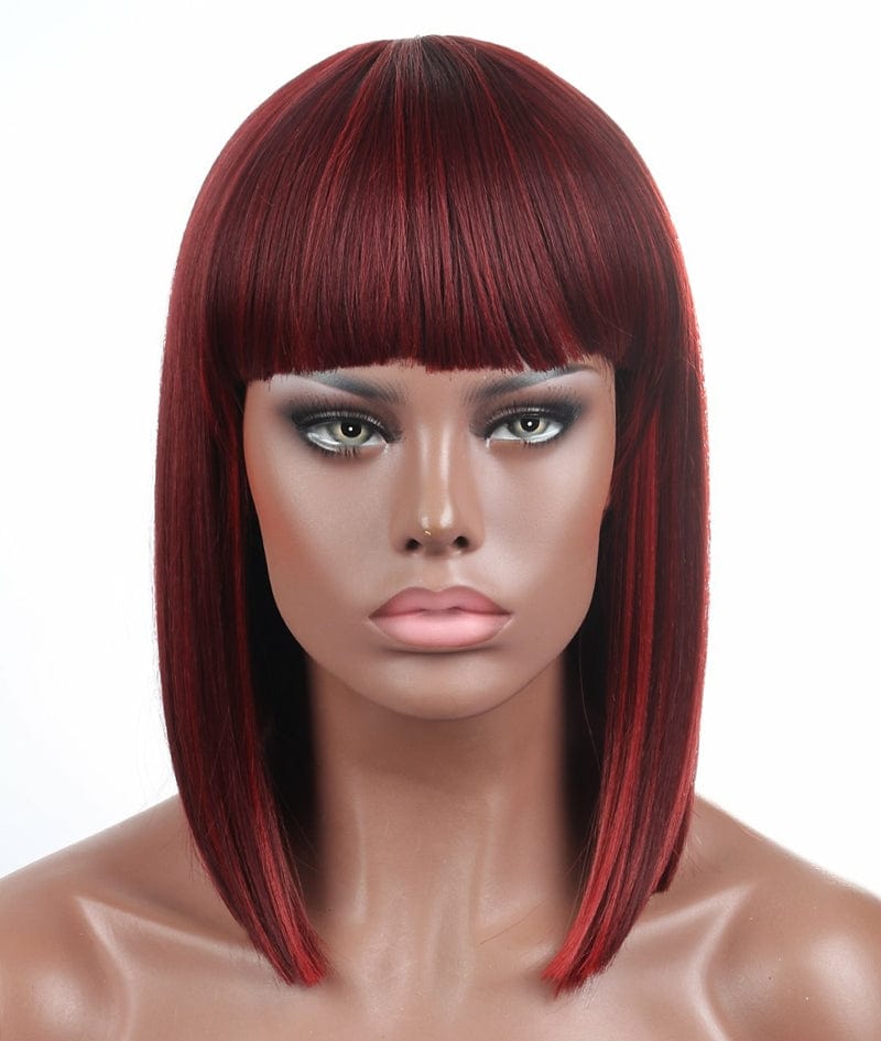 Xianniao Amazon New Style Short Black Straight Bob Wigs with Bangs Synthetic Wig for Black Women Party Daily Use Shoulder Length