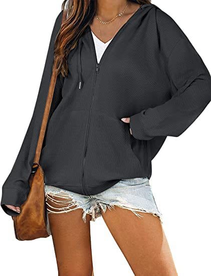 XL / Gray 2022 New Style Women's coats Oversize Hooded Sweater Women Long Sleeve Casual Coaters sweatshirt clothing