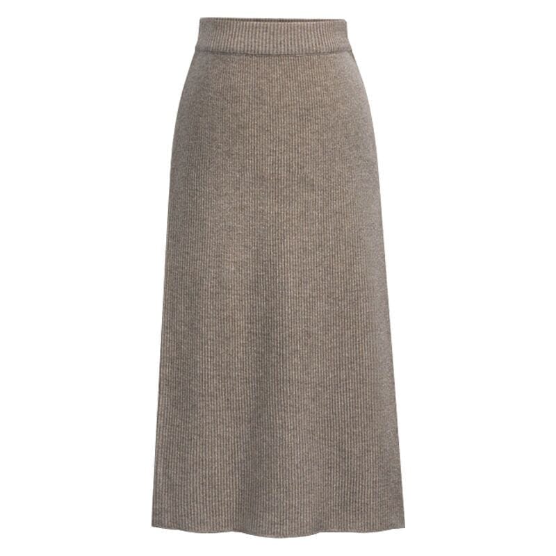 XL / Khaki 10%OFF S-6XL Spring/summer large size skirts mid-length wool knitted slit bag hip skirt one-step high waist skirt