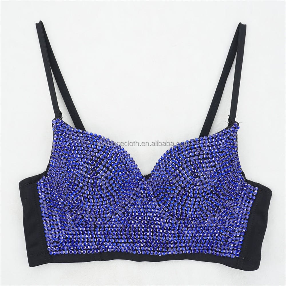 XS / Blue Novance Top Selling Products 2022 Diamond Comfortable Bra Woman  Push Up Bralet Bra Diamond Studded Bra Ropa Interior Femenina