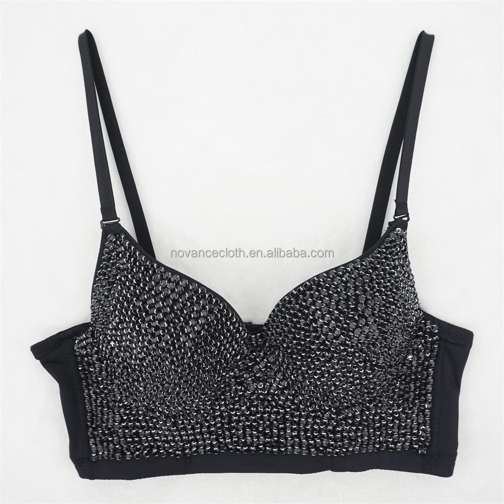 XS / Red Novance Top Selling Products 2022 Diamond Comfortable Bra Woman  Push Up Bralet Bra Diamond Studded Bra Ropa Interior Femenina