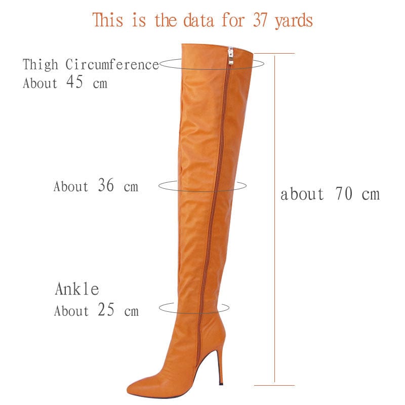 XZ294 Plus Size Over Knee Boots Ladies Fashion High Heel Thigh High Leather Boots