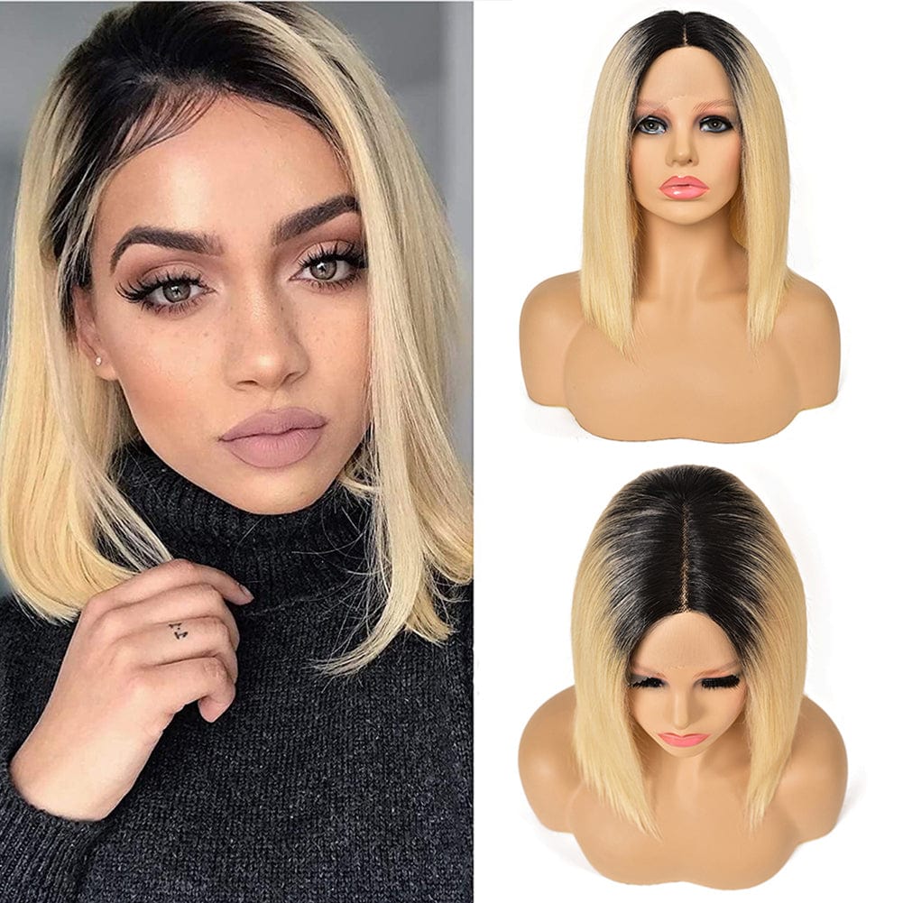 YBR Wholesale Brazilian Hair Virgin Human Hair T Part Lace Front Wigs 13x1x4 Swiss Lace Short Gray Bob Wig Silky Straight Wigs