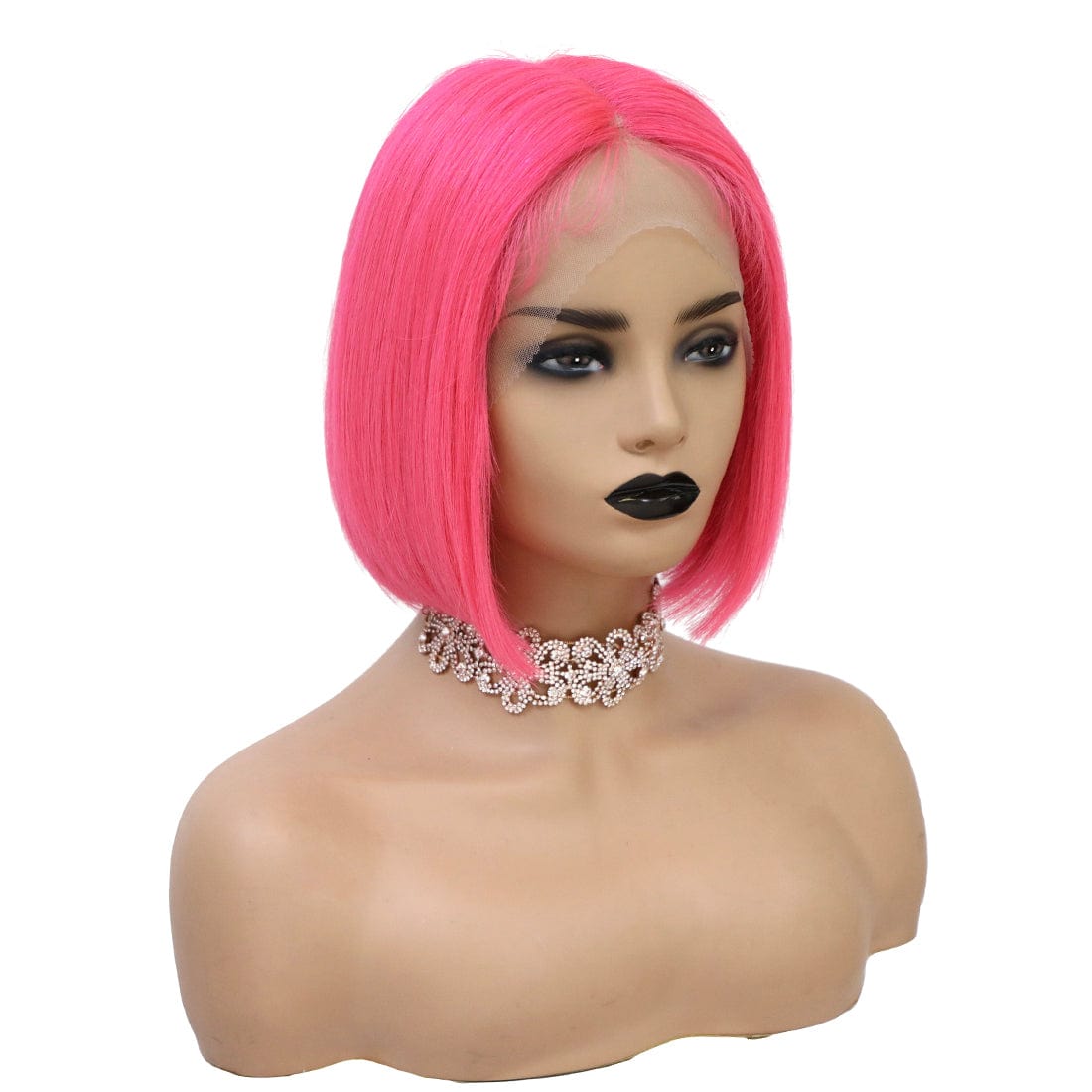 YBRWIG China Virgin Human Hair Lace Frontal Straight Bob Wig for Black Women Wigs Pre Plucked with Baby Hair Free eyelashes