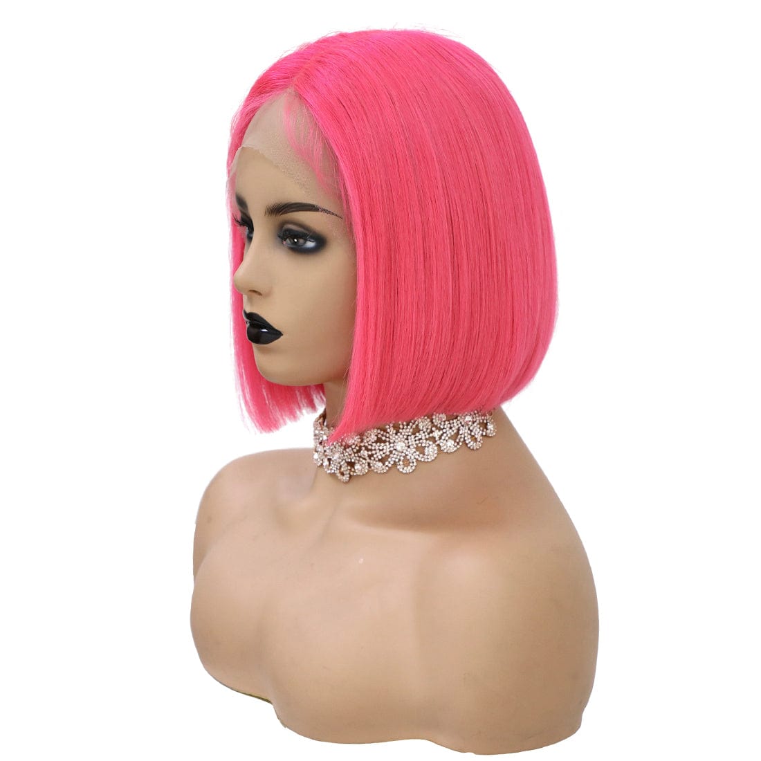 YBRWIG China Virgin Human Hair Lace Frontal Straight Bob Wig for Black Women Wigs Pre Plucked with Baby Hair Free eyelashes