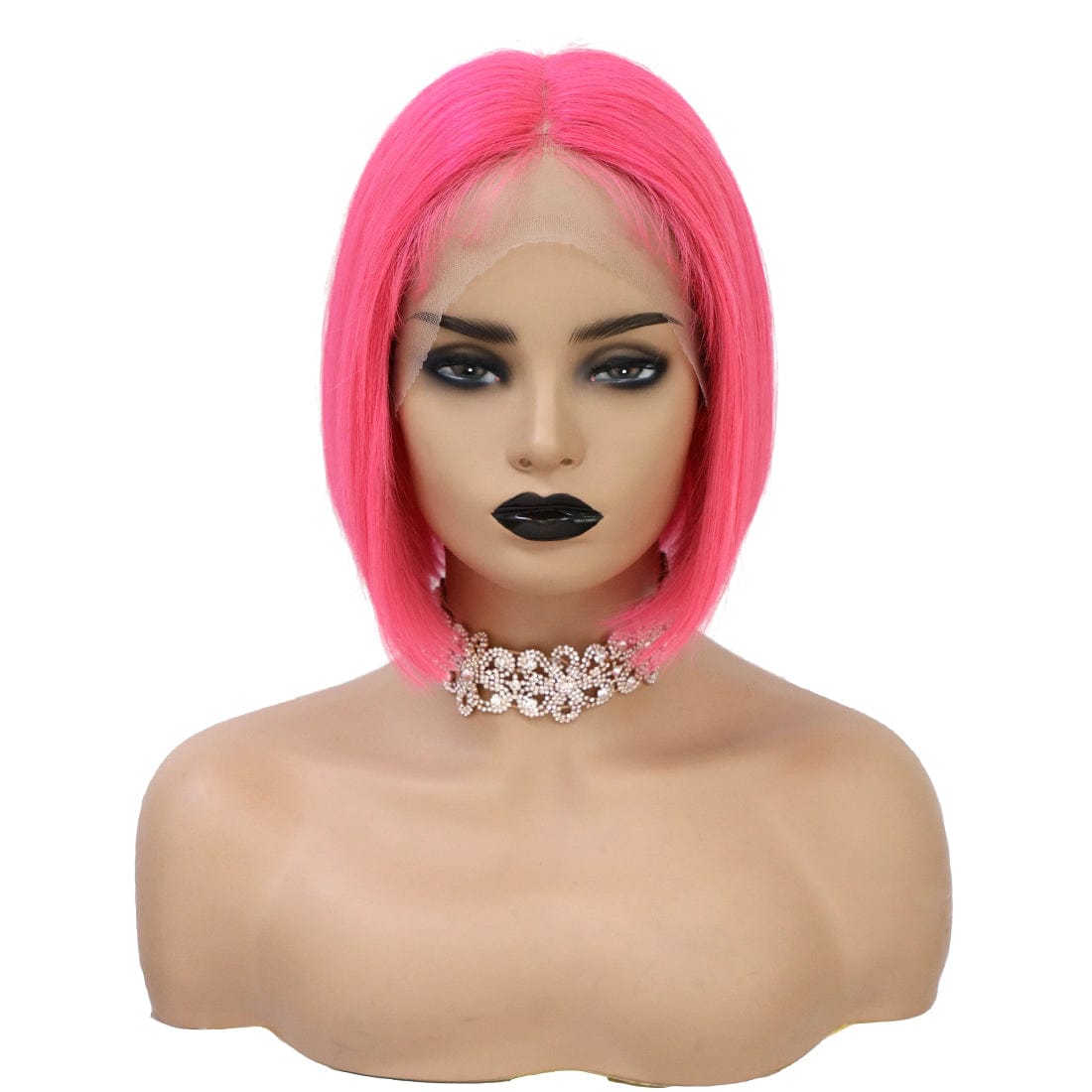 YBRWIG China Virgin Human Hair Lace Frontal Straight Bob Wig for Black Women Wigs Pre Plucked with Baby Hair Free eyelashes