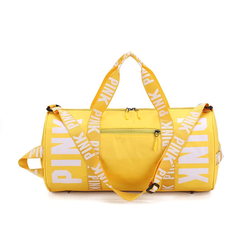 Yellow New Zipper Weekender Sport Gym Outdoor Pink Ladies Travel Bag Luggage Waterproof Duffle Fitness Bag Women