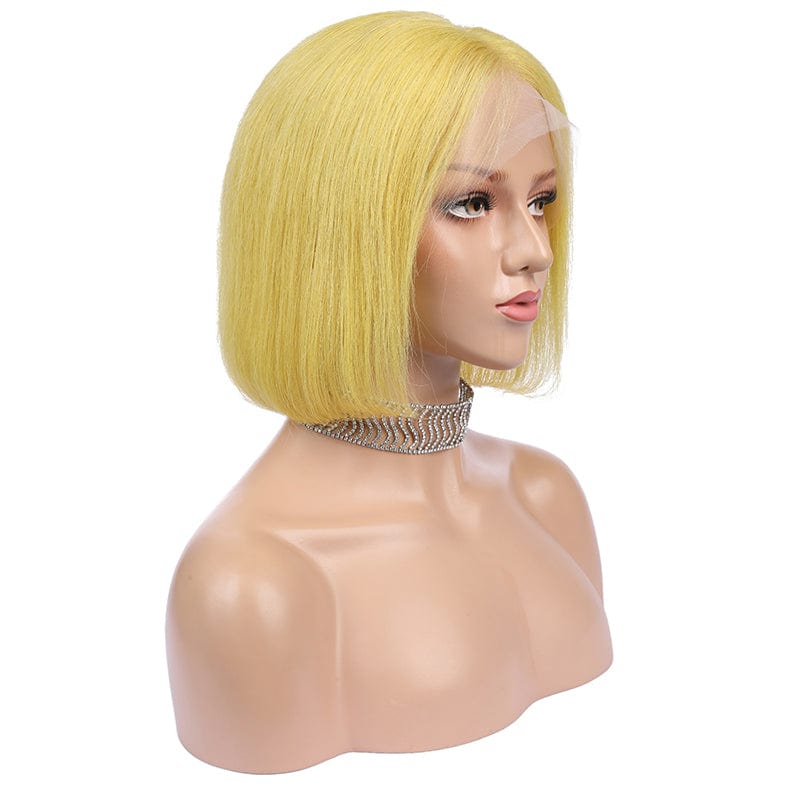 yellow straight hair wholesale human hair lace front wigs for women pre pluck human hair lace front wigs