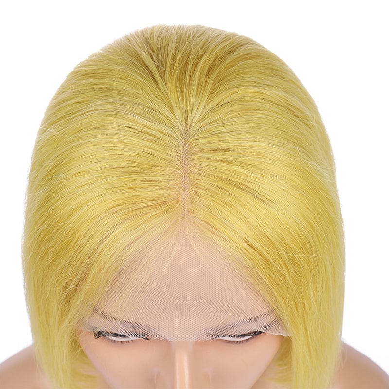 yellow straight hair wholesale human hair lace front wigs for women pre pluck human hair lace front wigs