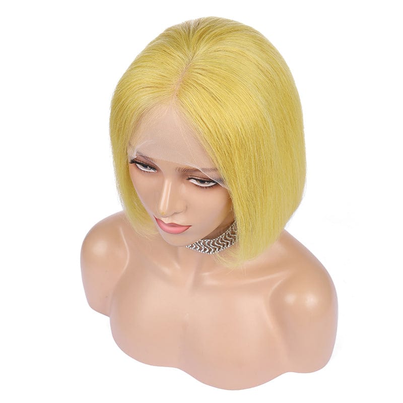 yellow straight hair wholesale human hair lace front wigs for women pre pluck human hair lace front wigs