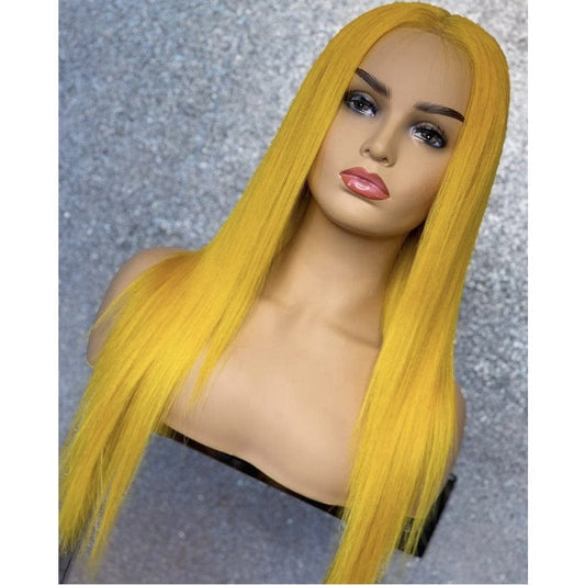 yellow straight hair wholesale human hair lace front wigs for women pre pluck human hair lace front wigs