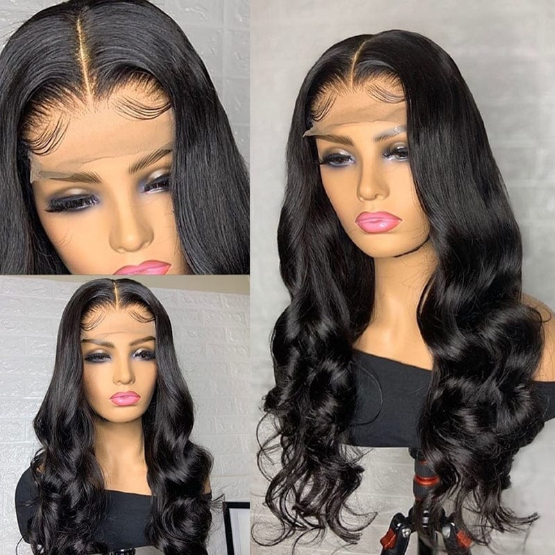 Yunshen Glueless 4x4 HD Body Wave Lace Closure Human Hair Wigs For Black Women Mink Brazilian Hair Closure Wig with Baby Hair