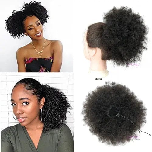 Yvonne real human hair drawstring ponytail afro kinky curly virgin hair ponytail clip in bindles extension for black women