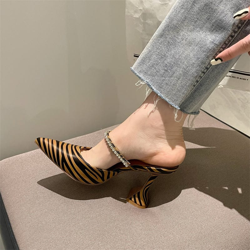 Zapatos Altos De Mujer Private Label Buckle Fashion Kitten Slipper Mules Sexy Heels for Women